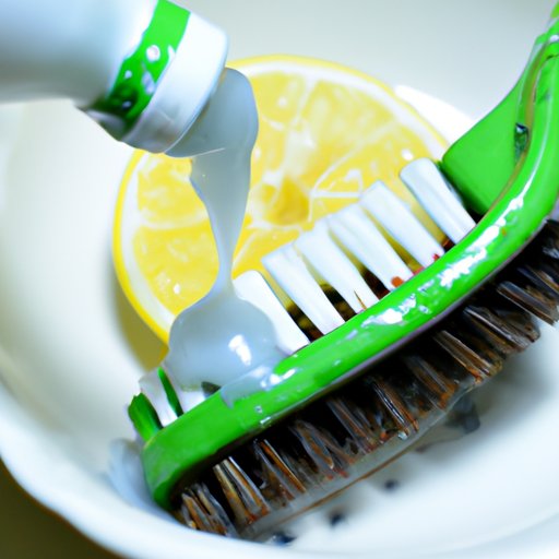 Apply a Mixture of White Vinegar and Lemon Juice to the Stain with an Old Toothbrush